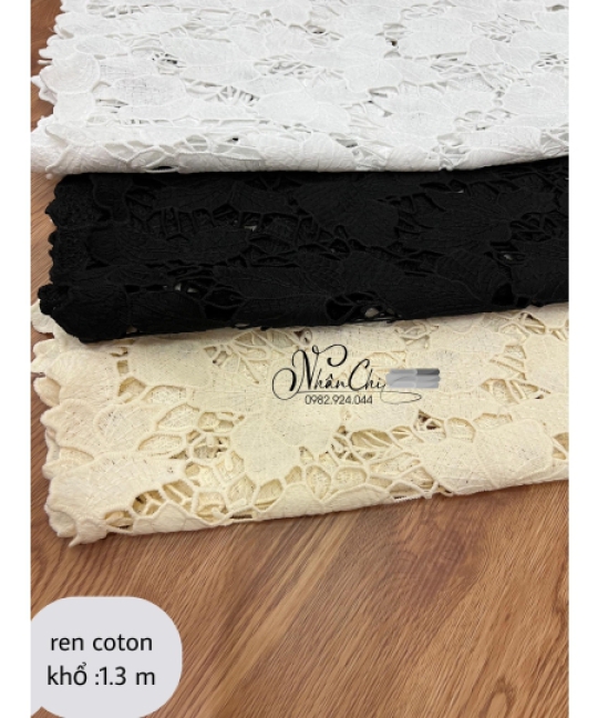 Vải Cotton Thêu Nhiều Màu